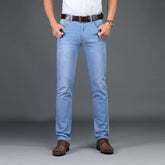 2020 Fashion Business Stretch Denim Trouser Casual Light Blue Vintage PantMen's 2020 Fashion Business Stretch Denim Trouser Casual Light Blue Vi